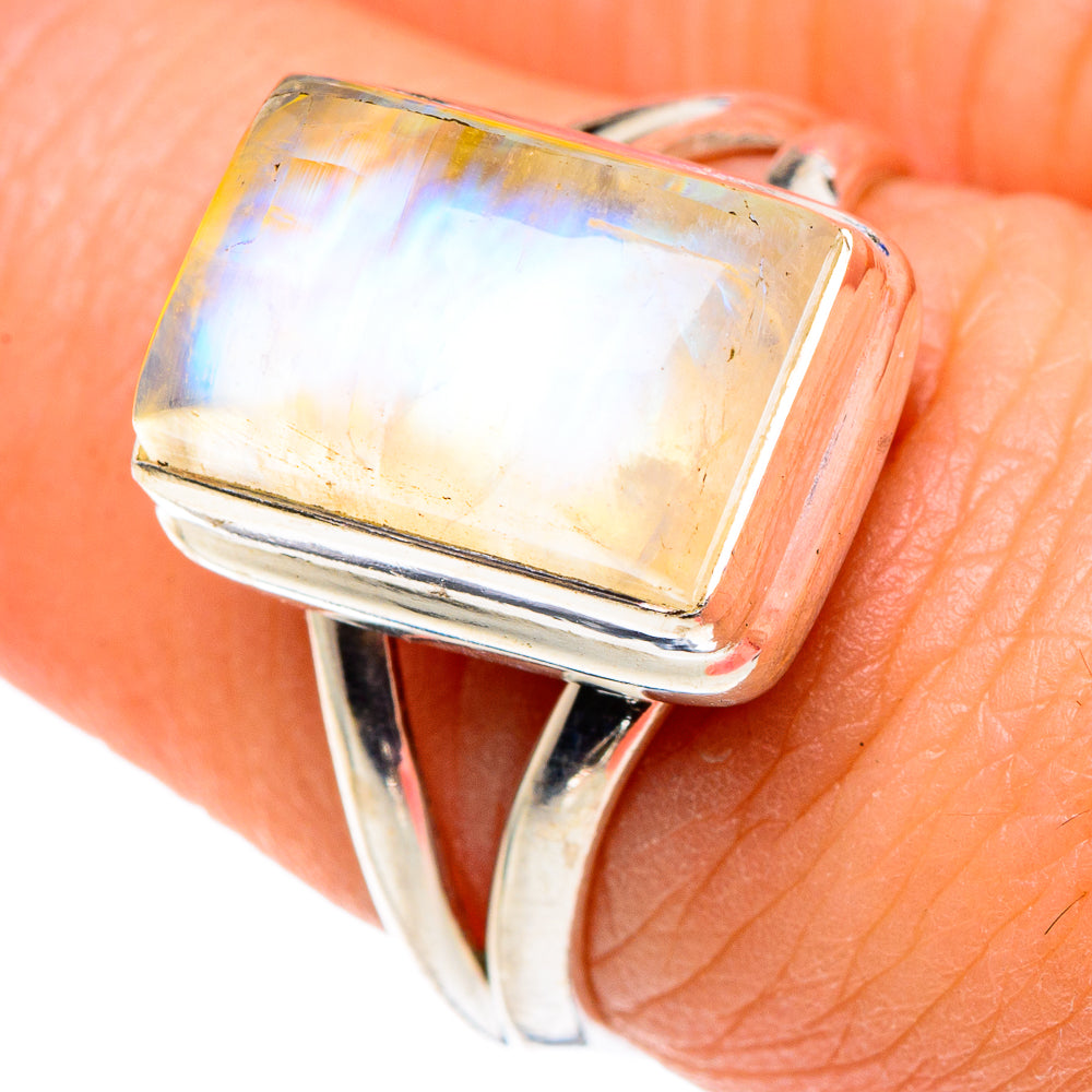 Yellow Moonstone Rings handcrafted by Ana Silver Co - RING89507