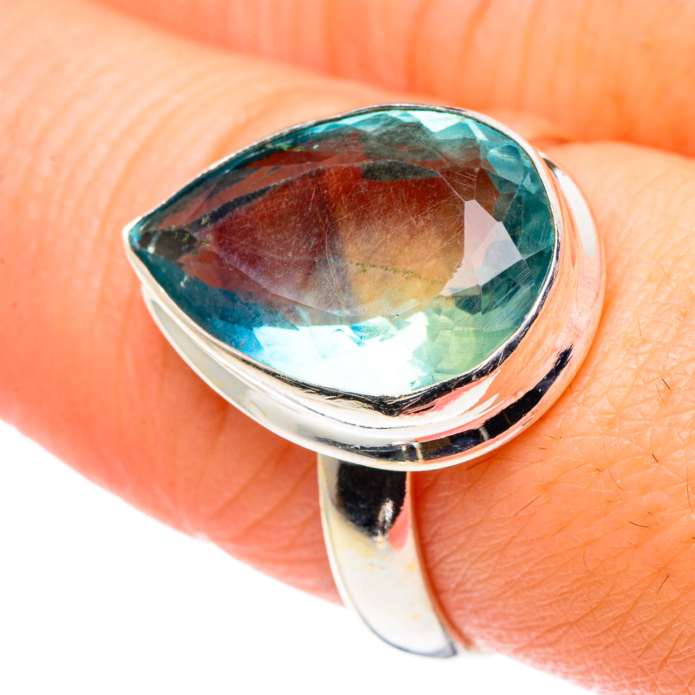 Blue Fluorite Rings handcrafted by Ana Silver Co - RING89517