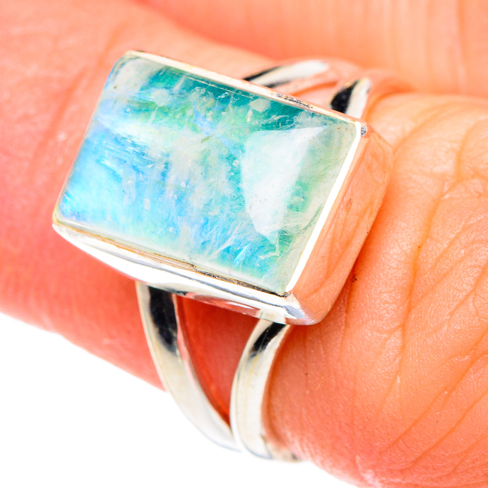Rainbow Moonstone Rings handcrafted by Ana Silver Co - RING89520