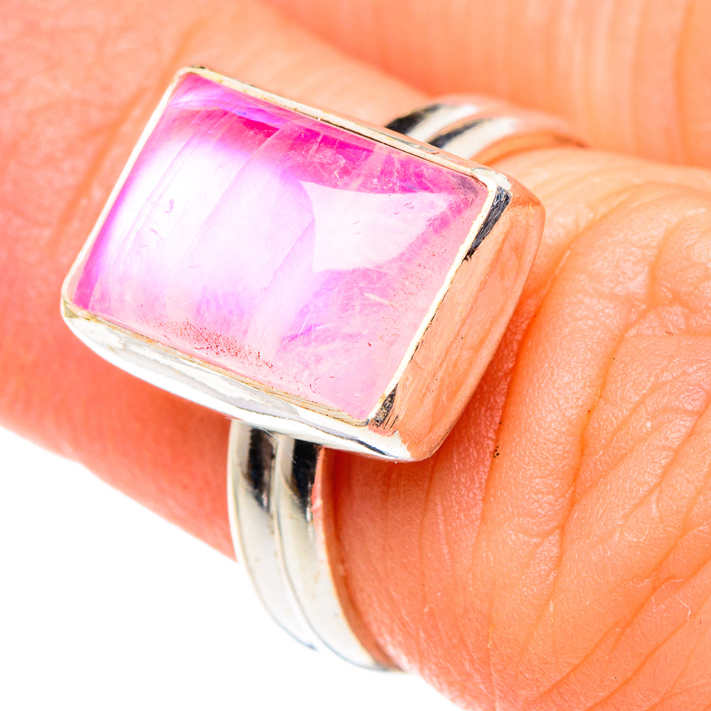 Pink Moonstone Rings handcrafted by Ana Silver Co - RING89524