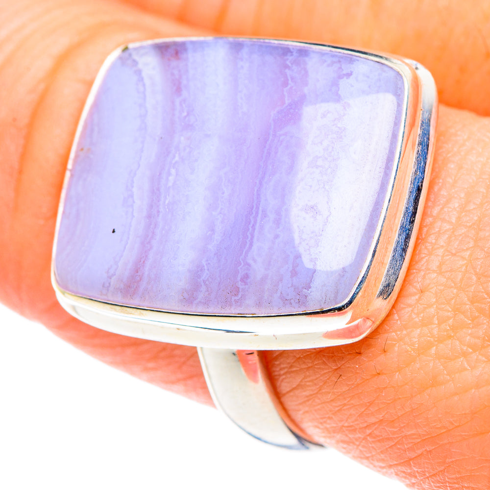 Blue Lace Agate Rings handcrafted by Ana Silver Co - RING89532