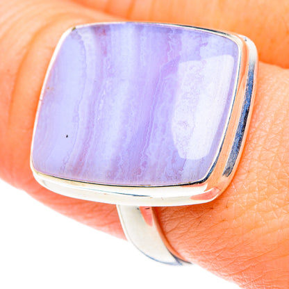 Blue Lace Agate Rings handcrafted by Ana Silver Co - RING89532