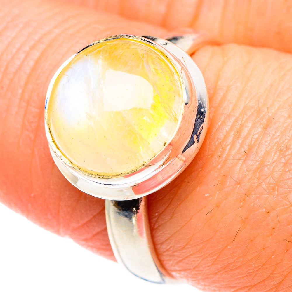 Yellow Moonstone Rings handcrafted by Ana Silver Co - RING89539