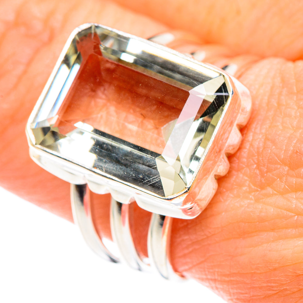 Green Amethyst Rings handcrafted by Ana Silver Co - RING89547