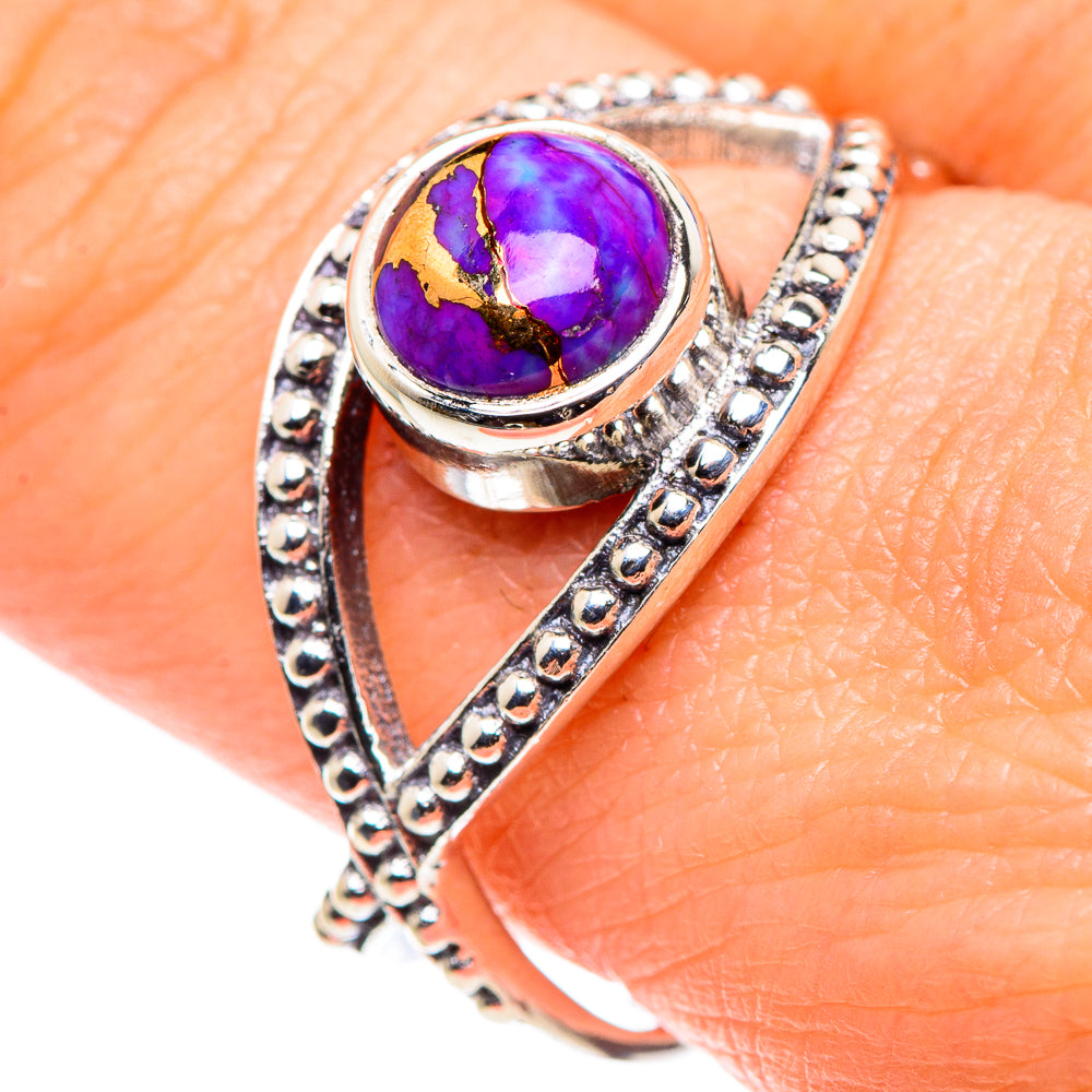 Purple Copper Composite Turquoise Rings handcrafted by Ana Silver Co - RING89559