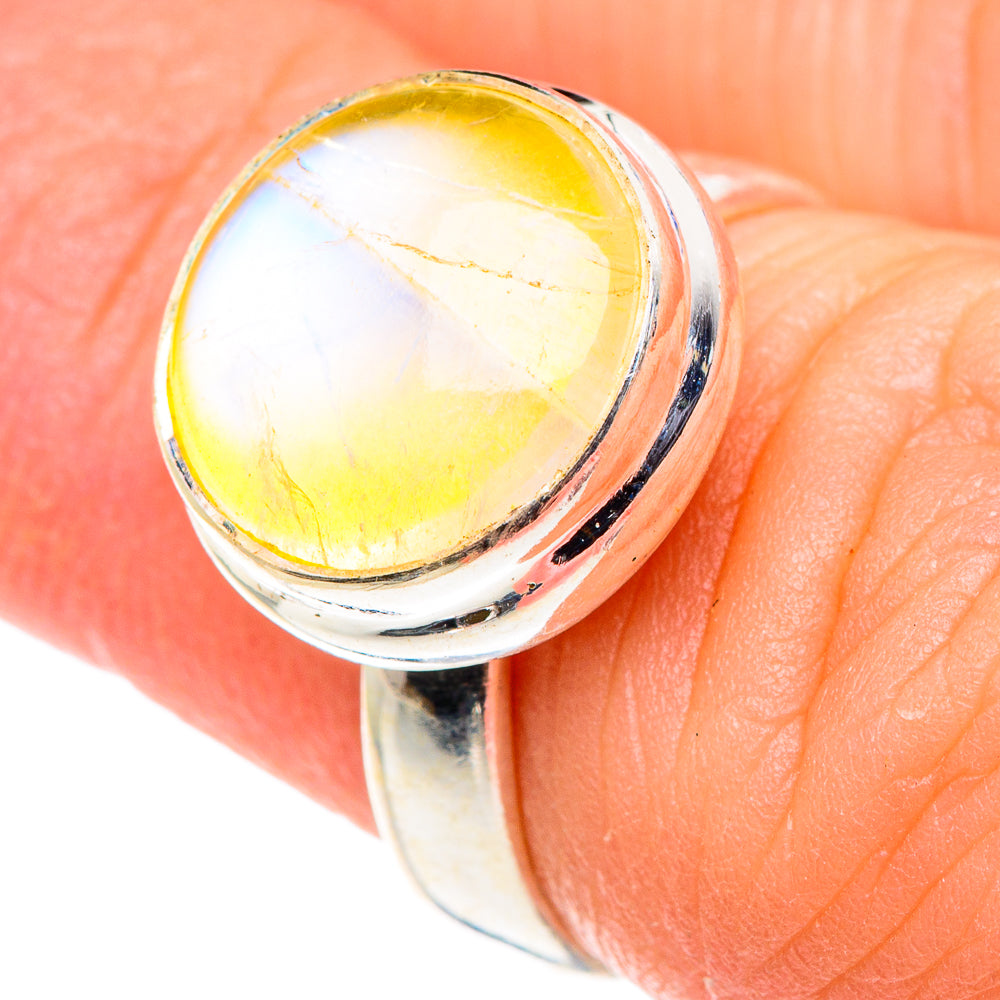 Yellow Moonstone Rings handcrafted by Ana Silver Co - RING89566