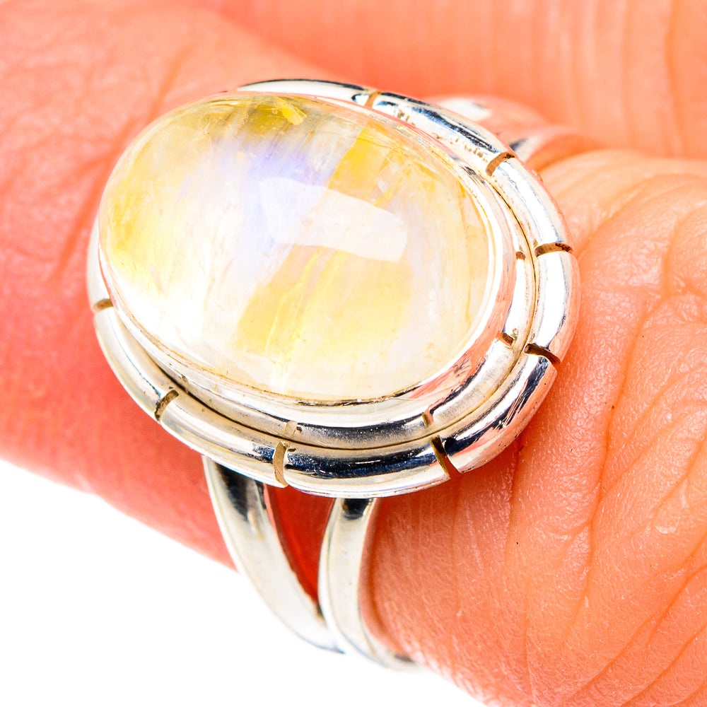 Yellow Moonstone Rings handcrafted by Ana Silver Co - RING89568