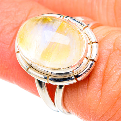 Yellow Moonstone Rings handcrafted by Ana Silver Co - RING89568