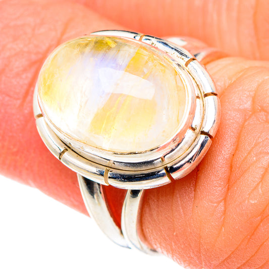 Yellow Moonstone Rings handcrafted by Ana Silver Co - RING89568