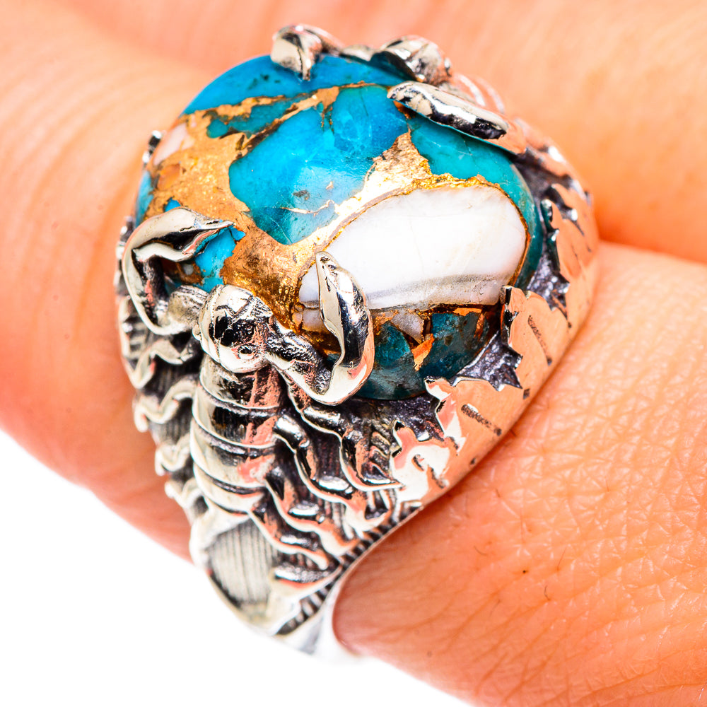 Blue Copper Composite Turquoise Rings handcrafted by Ana Silver Co - RING89610