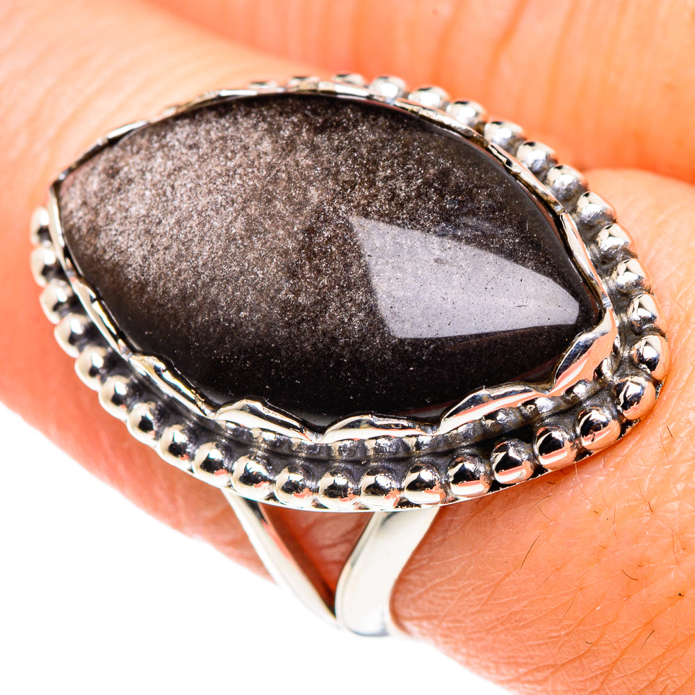 Gold Sheen Obsidian Rings handcrafted by Ana Silver Co - RING89619
