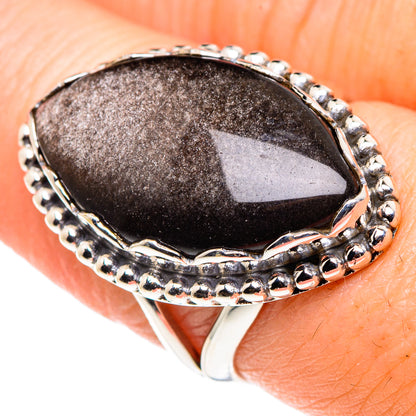 Gold Sheen Obsidian Rings handcrafted by Ana Silver Co - RING89619