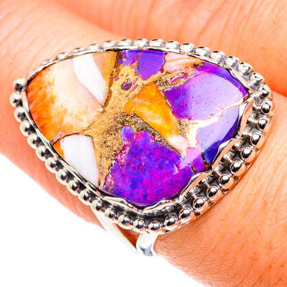 Purple Copper Composite Turquoise Rings handcrafted by Ana Silver Co - RING89627