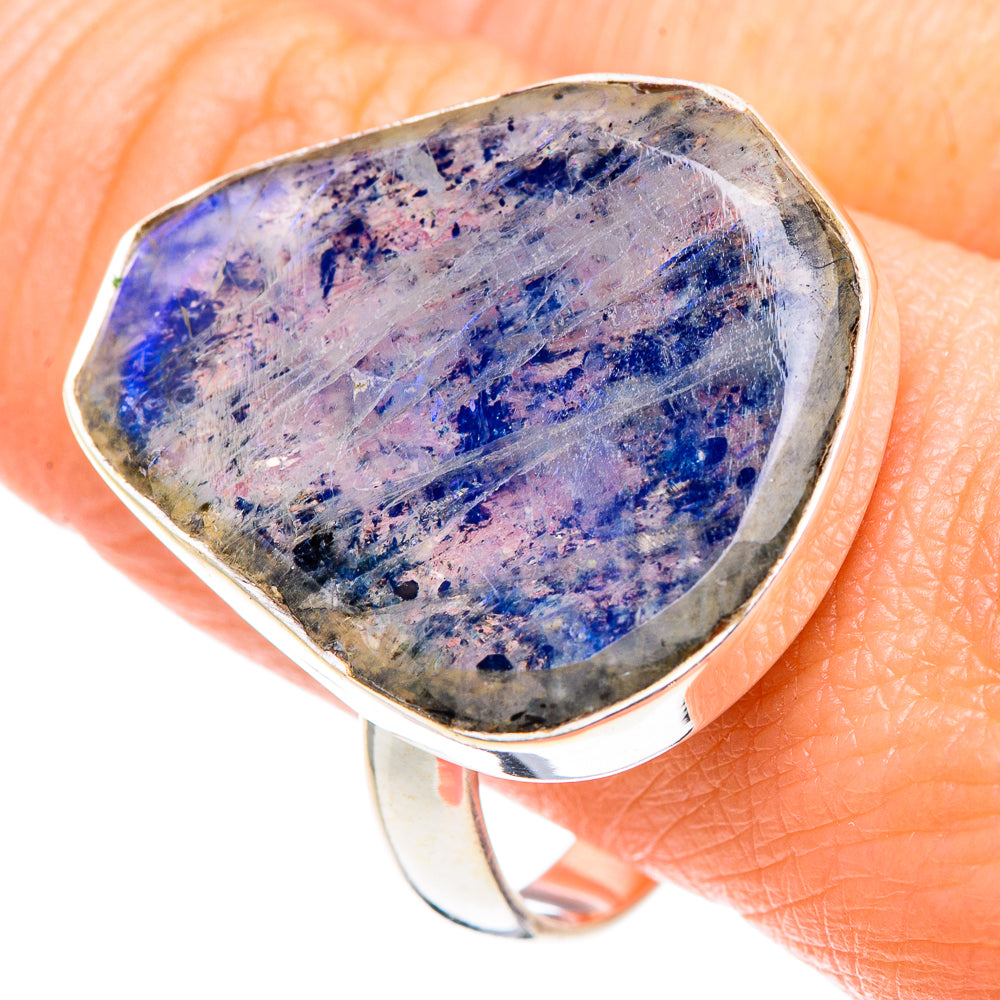 Rainbow Moonstone Rings handcrafted by Ana Silver Co - RING89636