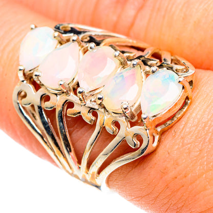 Rainbow Moonstone Rings handcrafted by Ana Silver Co - RING89640