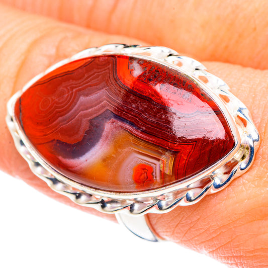 Crazy Lace Agate Rings handcrafted by Ana Silver Co - RING89656
