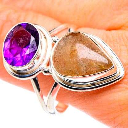 Rainbow Moonstone Rings handcrafted by Ana Silver Co - RING89669