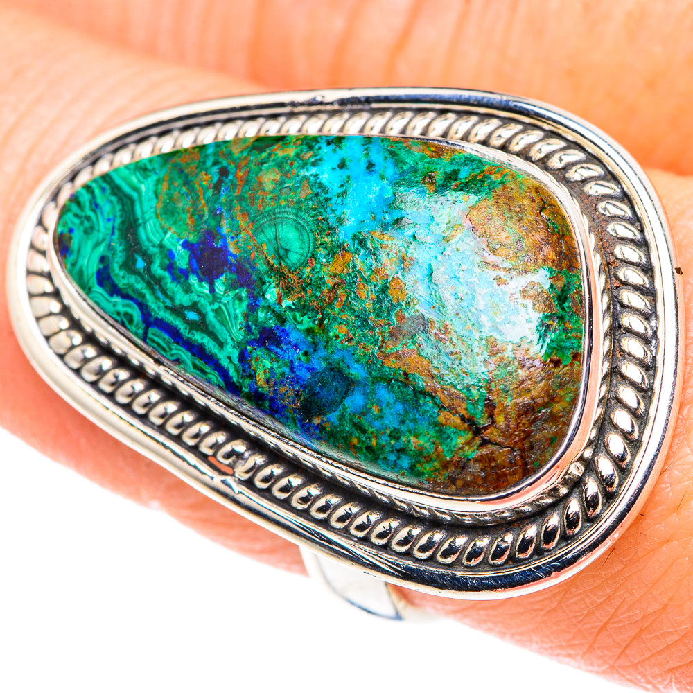 Malachite In Chrysocolla Rings handcrafted by Ana Silver Co - RING89671