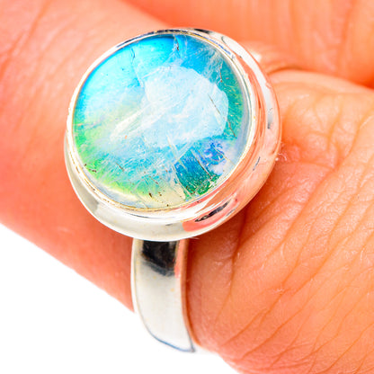 Rainbow Moonstone Rings handcrafted by Ana Silver Co - RING89680