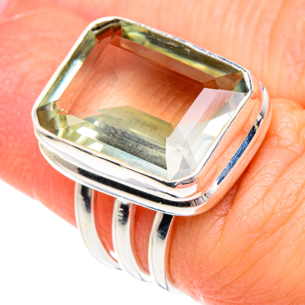 Green Amethyst Rings handcrafted by Ana Silver Co - RING89682