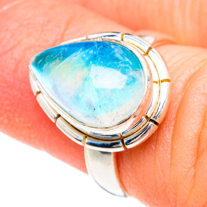 Rainbow Moonstone Rings handcrafted by Ana Silver Co - RING89684