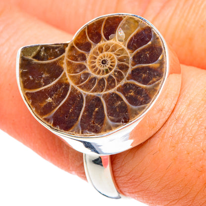 Ammonite Fossil Rings handcrafted by Ana Silver Co - RING89685
