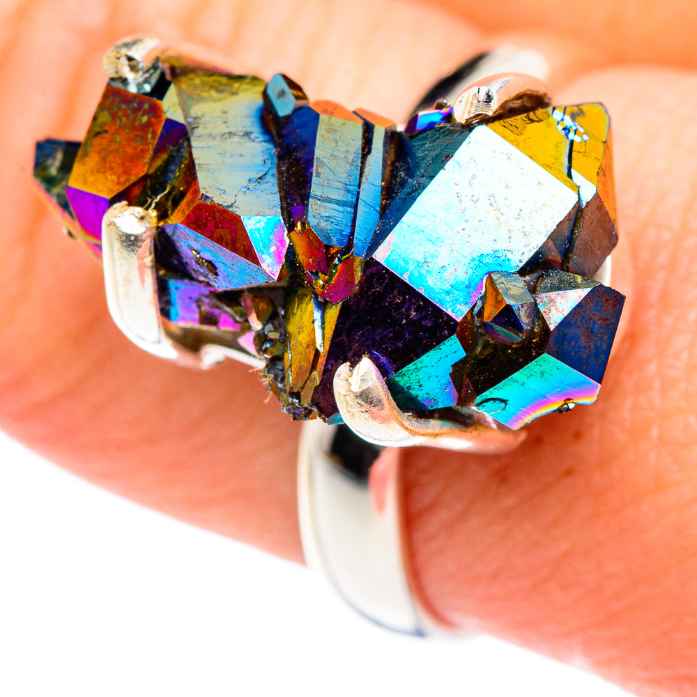 Titanium Sunshine Druzy Rings handcrafted by Ana Silver Co - RING89704