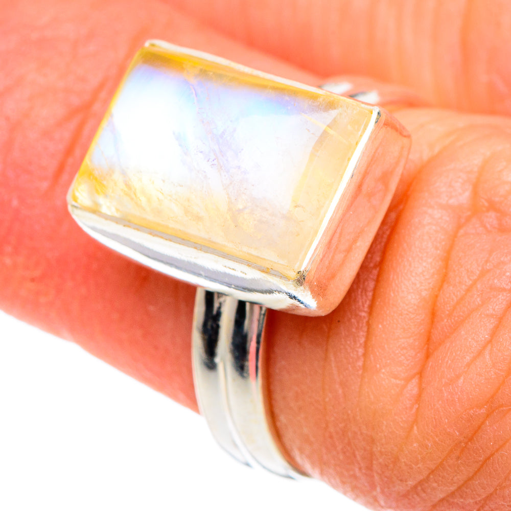 Yellow Moonstone Rings handcrafted by Ana Silver Co - RING89708