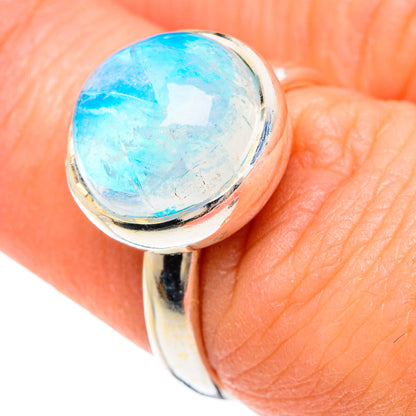 Rainbow Moonstone Rings handcrafted by Ana Silver Co - RING89716