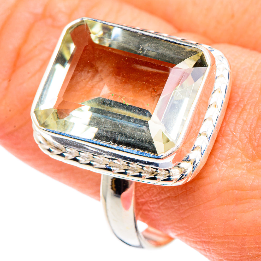 Green Amethyst Rings handcrafted by Ana Silver Co - RING89718