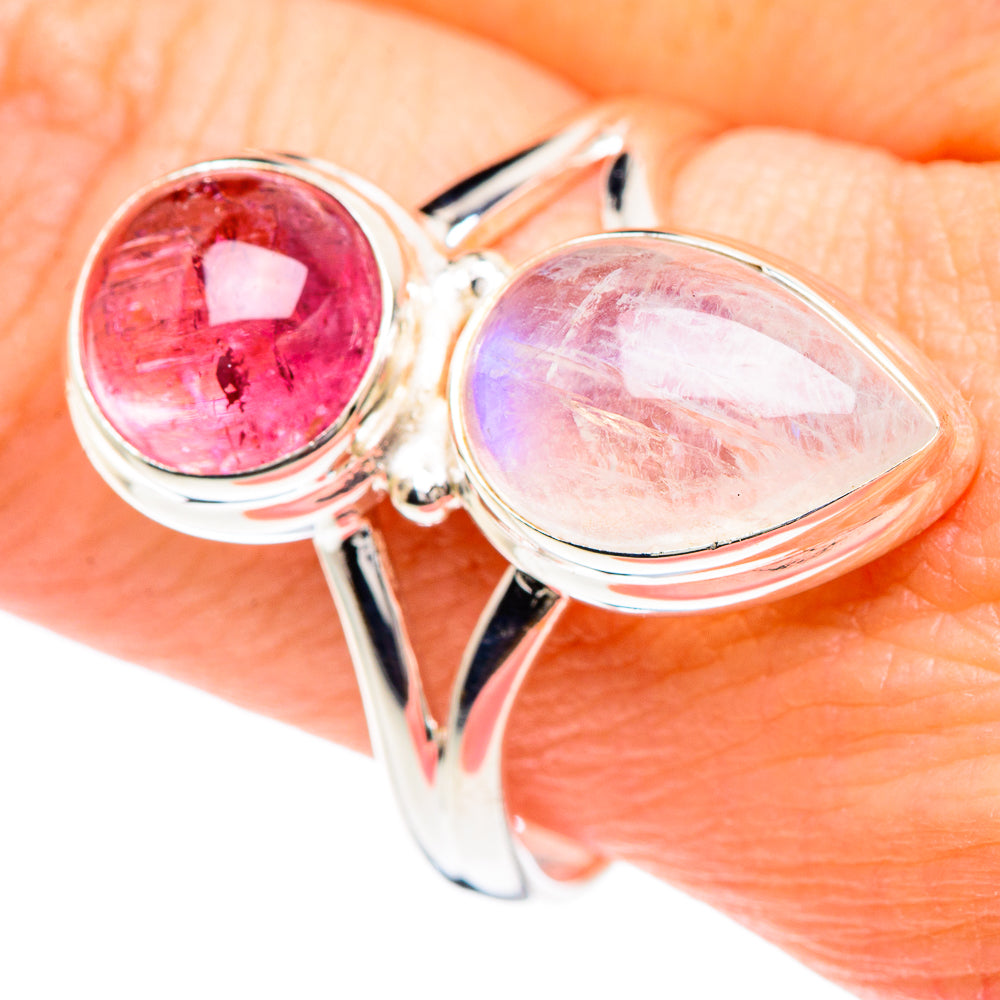 Rainbow Moonstone Rings handcrafted by Ana Silver Co - RING89725