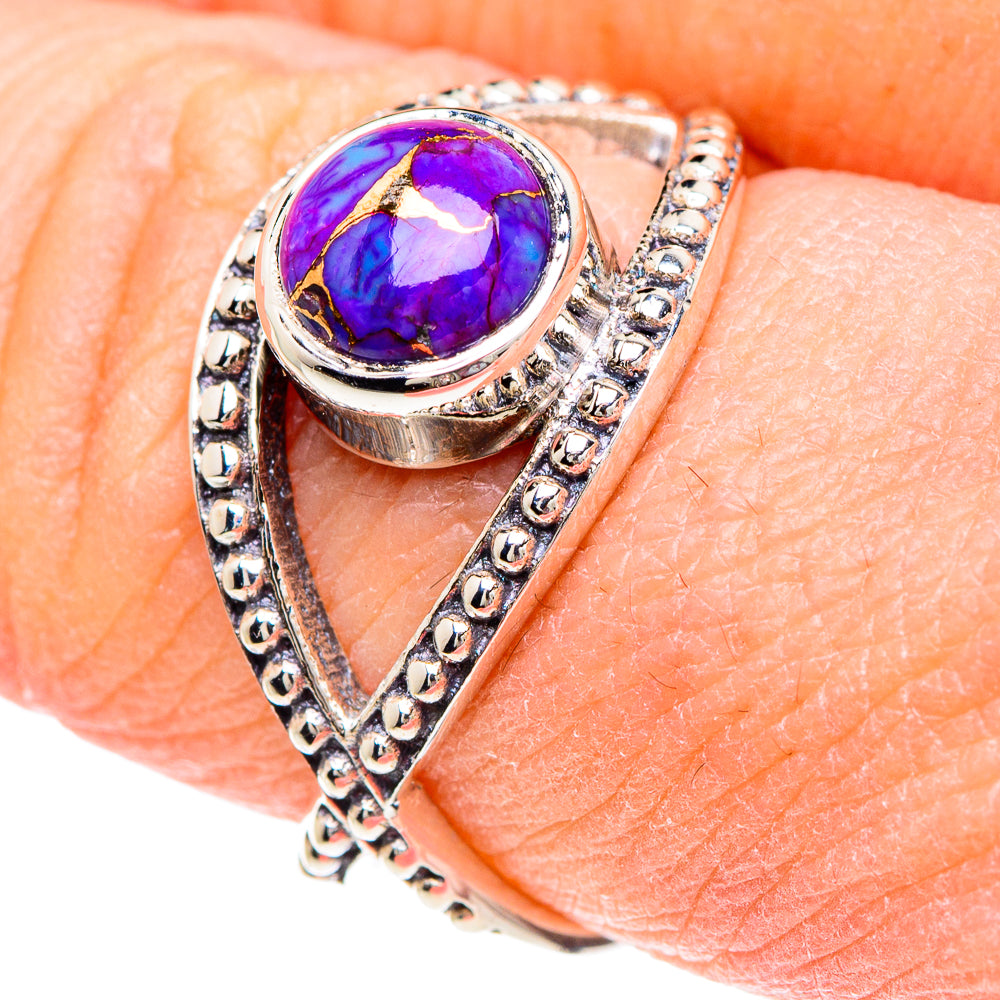 Purple Copper Composite Turquoise Rings handcrafted by Ana Silver Co - RING89729