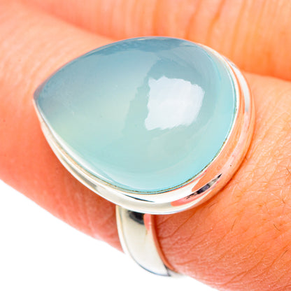 Aqua Chalcedony Rings handcrafted by Ana Silver Co - RING89748