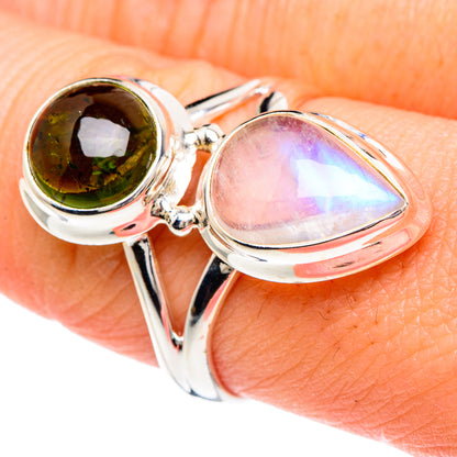 Rainbow Moonstone Rings handcrafted by Ana Silver Co - RING89752