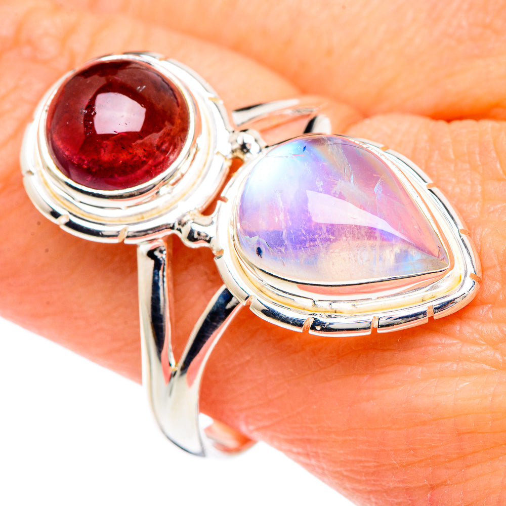 Rainbow Moonstone Rings handcrafted by Ana Silver Co - RING89759