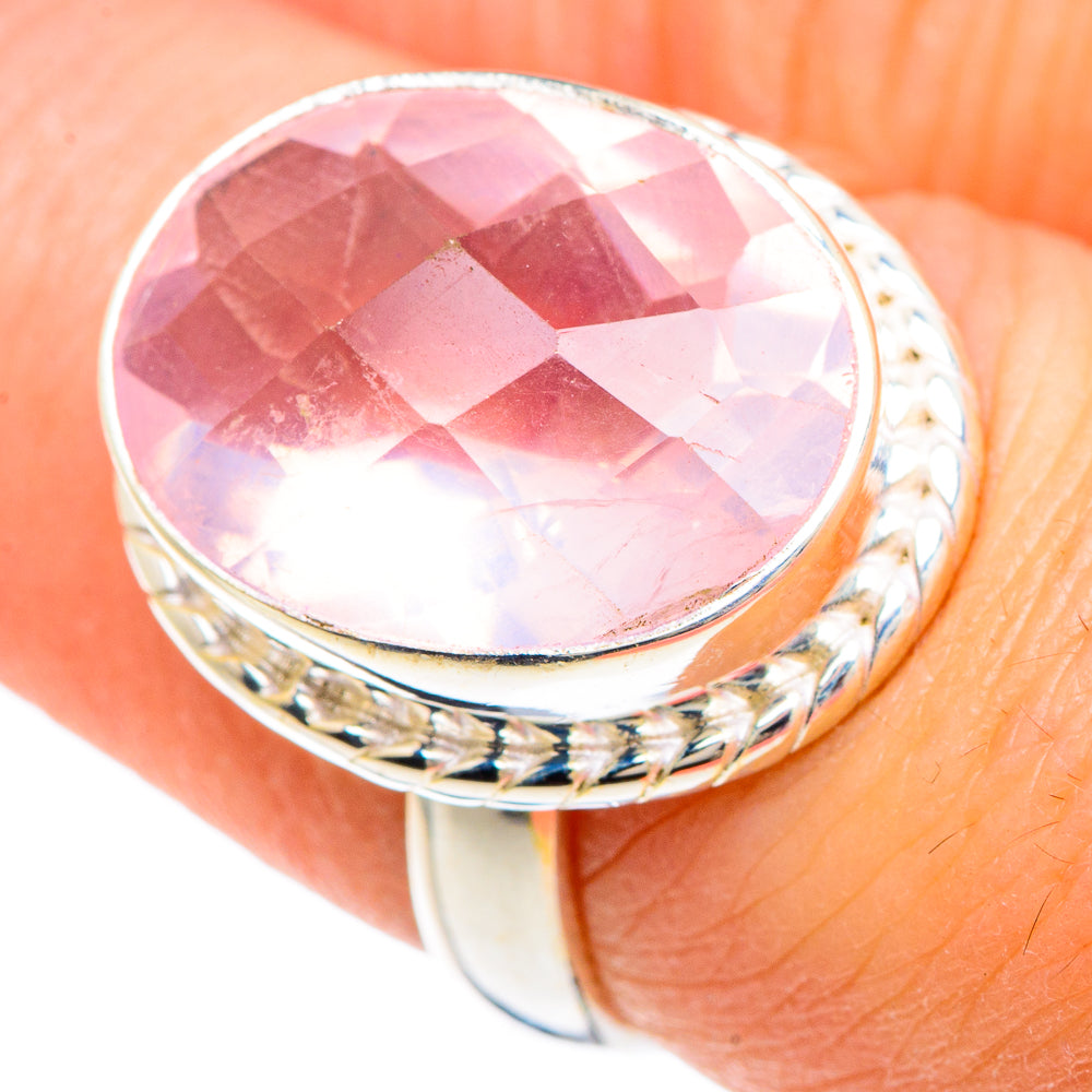 Rose Quartz Rings handcrafted by Ana Silver Co - RING89761