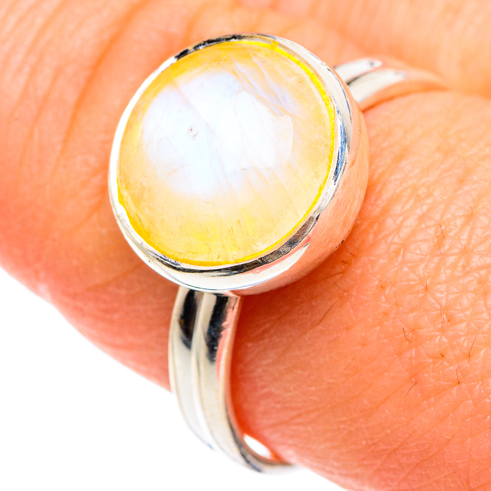Yellow Moonstone Rings handcrafted by Ana Silver Co - RING89774