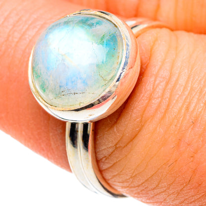 Rainbow Moonstone Rings handcrafted by Ana Silver Co - RING89788