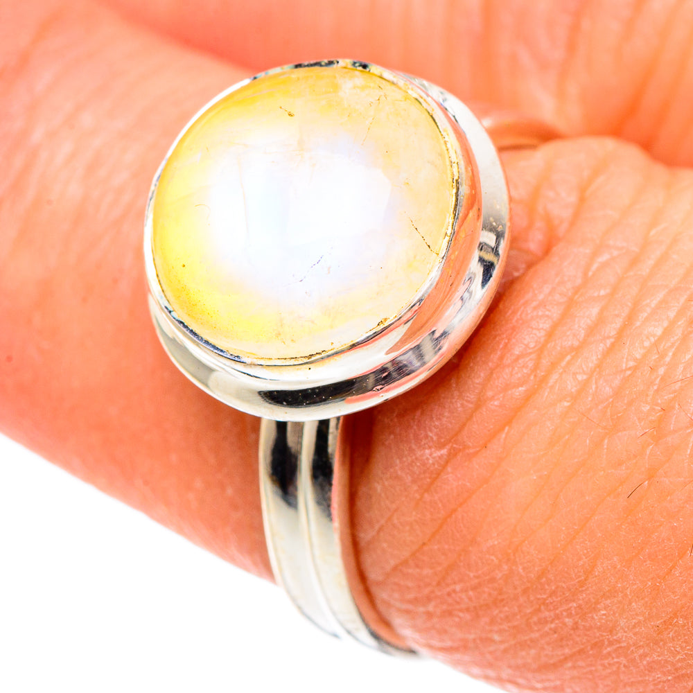 Yellow Moonstone Rings handcrafted by Ana Silver Co - RING89806