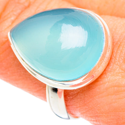 Aqua Chalcedony Rings handcrafted by Ana Silver Co - RING89809