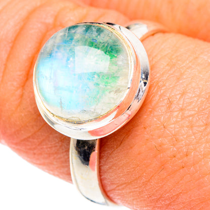 Green Moonstone Rings handcrafted by Ana Silver Co - RING89815