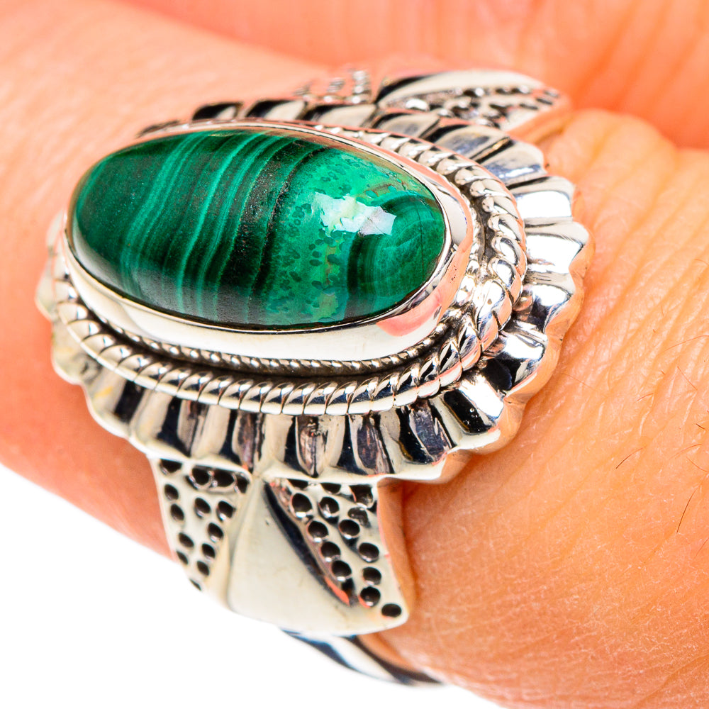 Malachite Rings handcrafted by Ana Silver Co - RING89817