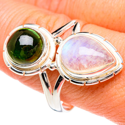 Rainbow Moonstone Rings handcrafted by Ana Silver Co - RING89820