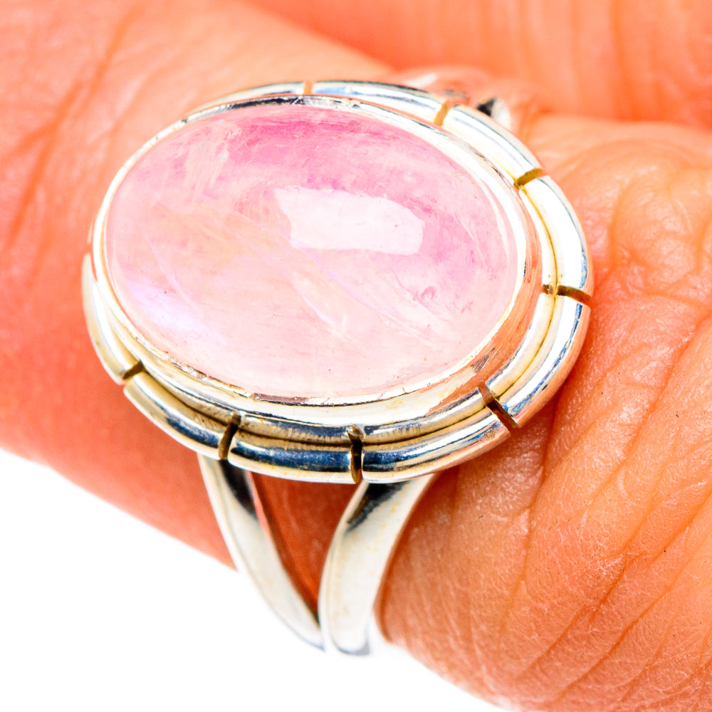 Pink Moonstone Rings handcrafted by Ana Silver Co - RING89826