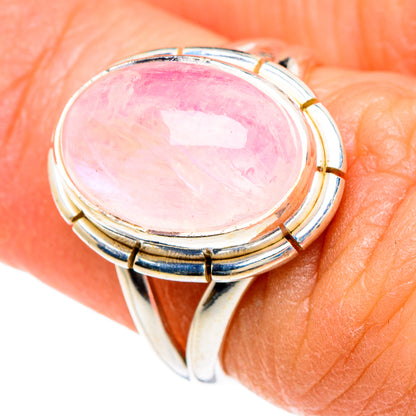 Pink Moonstone Rings handcrafted by Ana Silver Co - RING89826