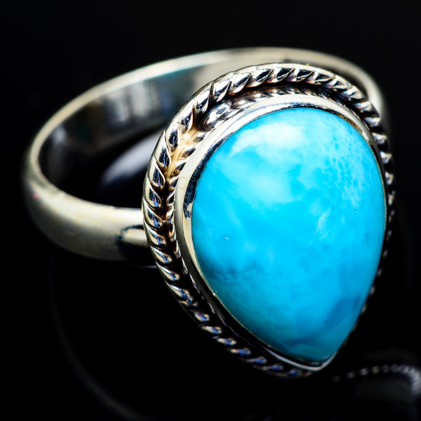 Larimar Rings handcrafted by Ana Silver Co - RING8983