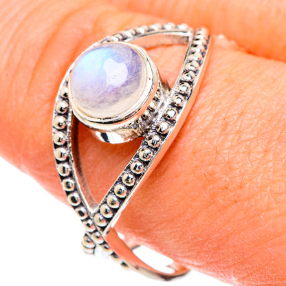 Rainbow Moonstone Rings handcrafted by Ana Silver Co - RING89834