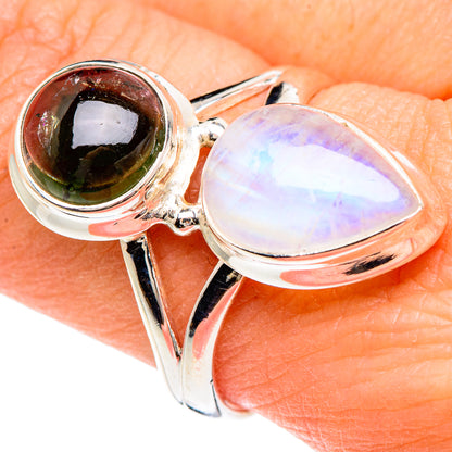 Rainbow Moonstone Rings handcrafted by Ana Silver Co - RING89835