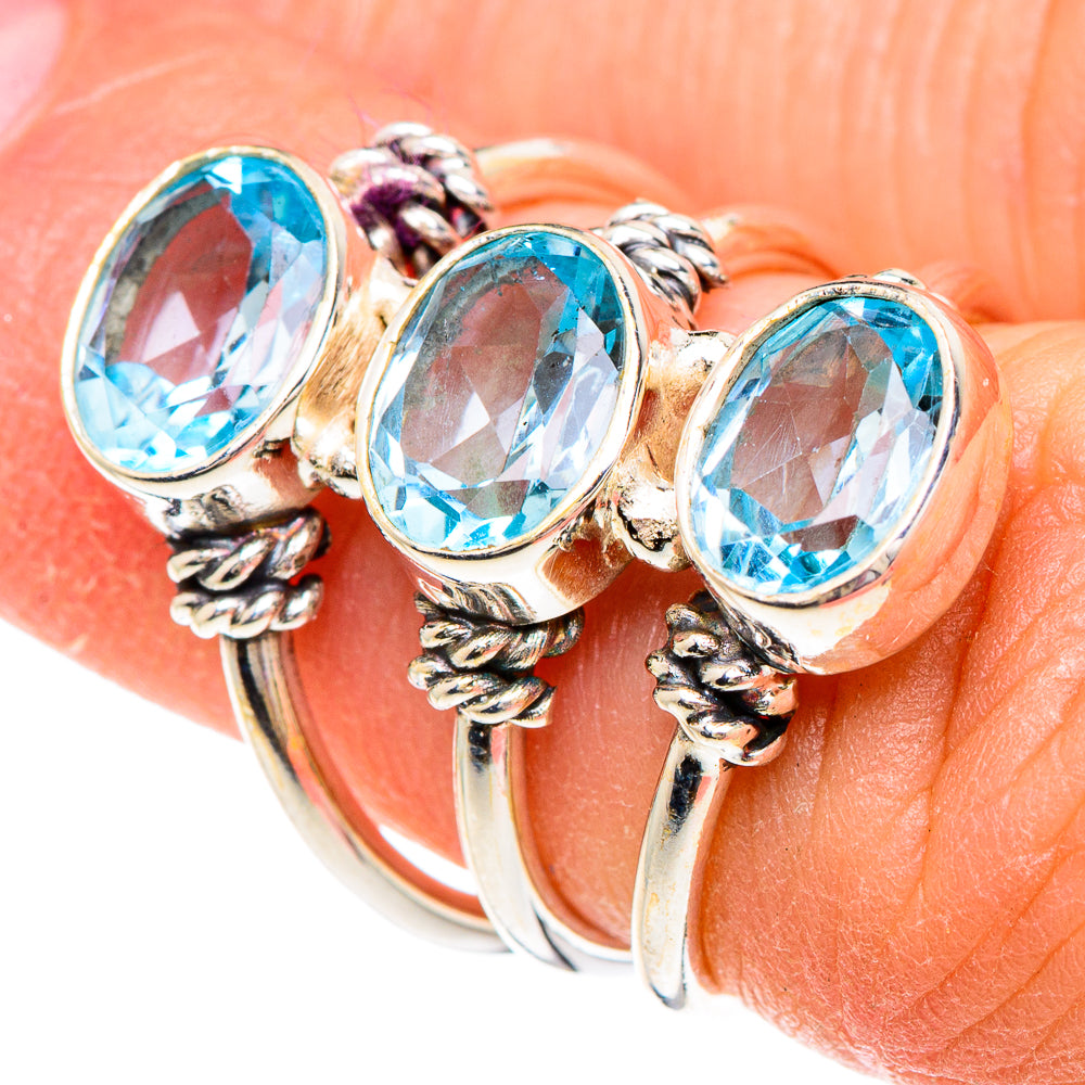 Blue Copper Composite Turquoise Rings handcrafted by Ana Silver Co - RING89841