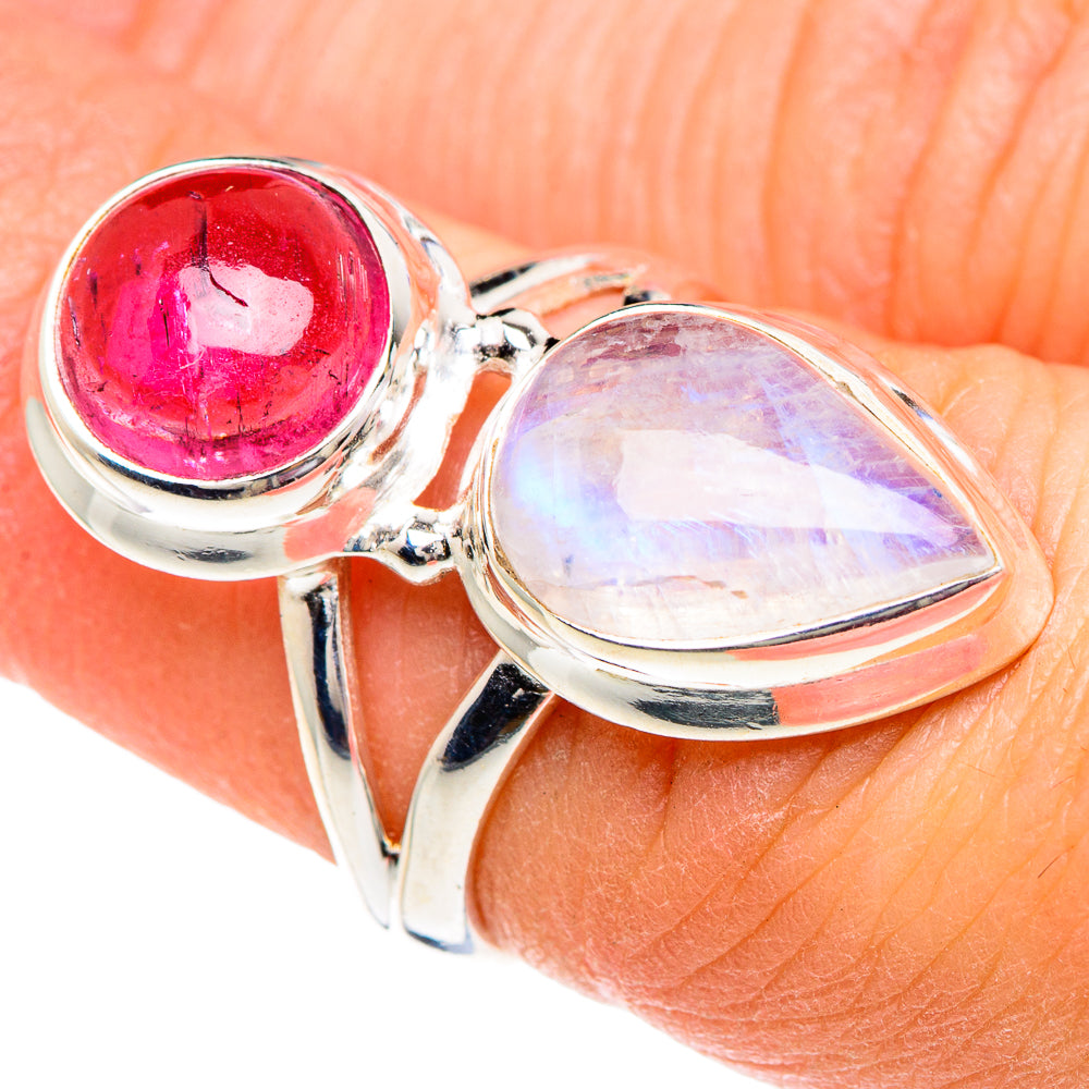 Rainbow Moonstone Rings handcrafted by Ana Silver Co - RING89855